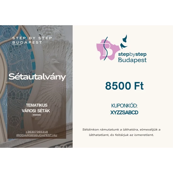 Ajándék utalvány városi sétára a Step by Step Budapest szervezésében